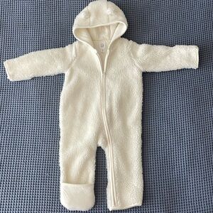 BABY GAP Baby Sherpa Hoodie One-Piece | 6-12M
